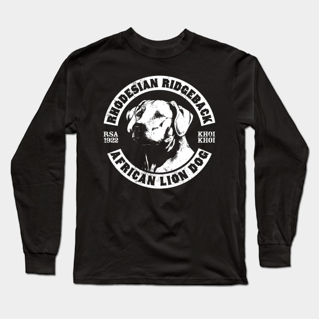 Rhodesian Ridgeback Logo Long Sleeve T-Shirt by Black Tee Inc